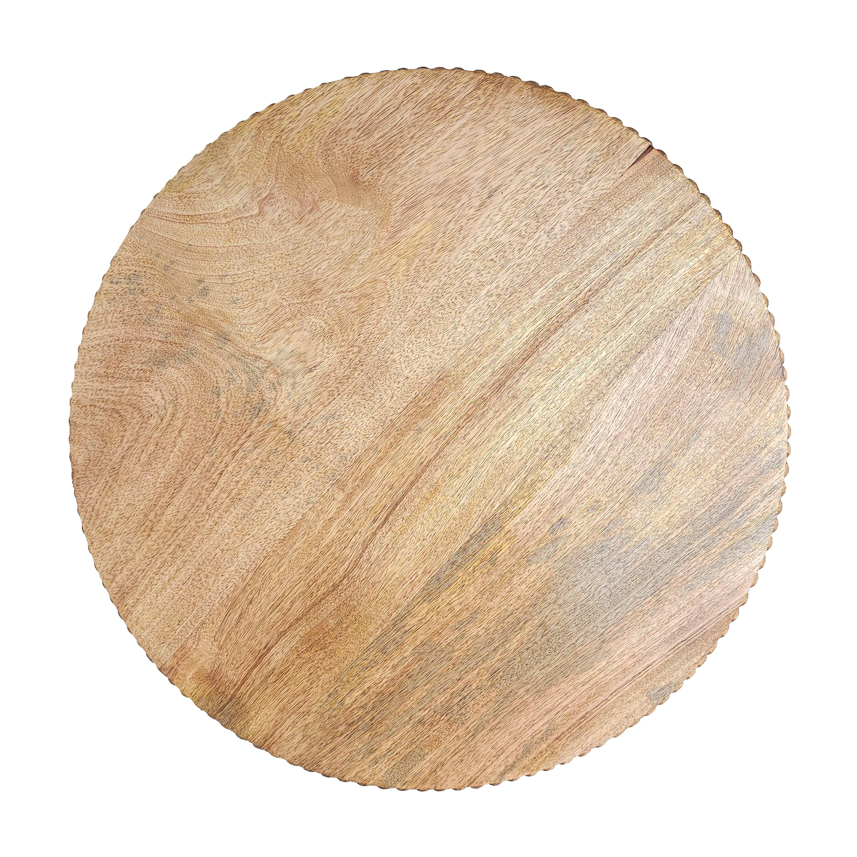 Alt View 5. Manhattan Lane - 21 Inch Side End Table, Round Top, Stacked Ball Post, Natural Brown Mango Wood - Brown.