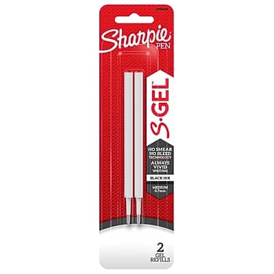 Sharpie - S-Gel Gel-Ink Pen Refill, Medium Point, 2/Pack - Black Ink