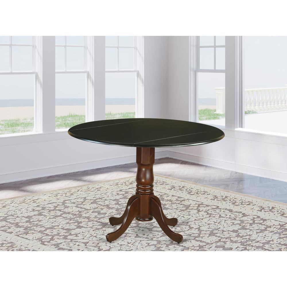 Left. East West Furniture - East West Furniture DLT-BMA-TP Dublin Kitchen Table, a Round Dining Table with Dropleaf & Pedestal Base - Brown.