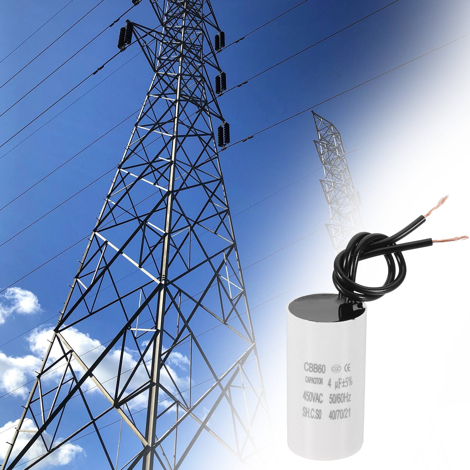 CBB60 xX CE CAPACITOR 4 µF ±5% 450VAC 50/60Hz SH.C.SO 40/70/21