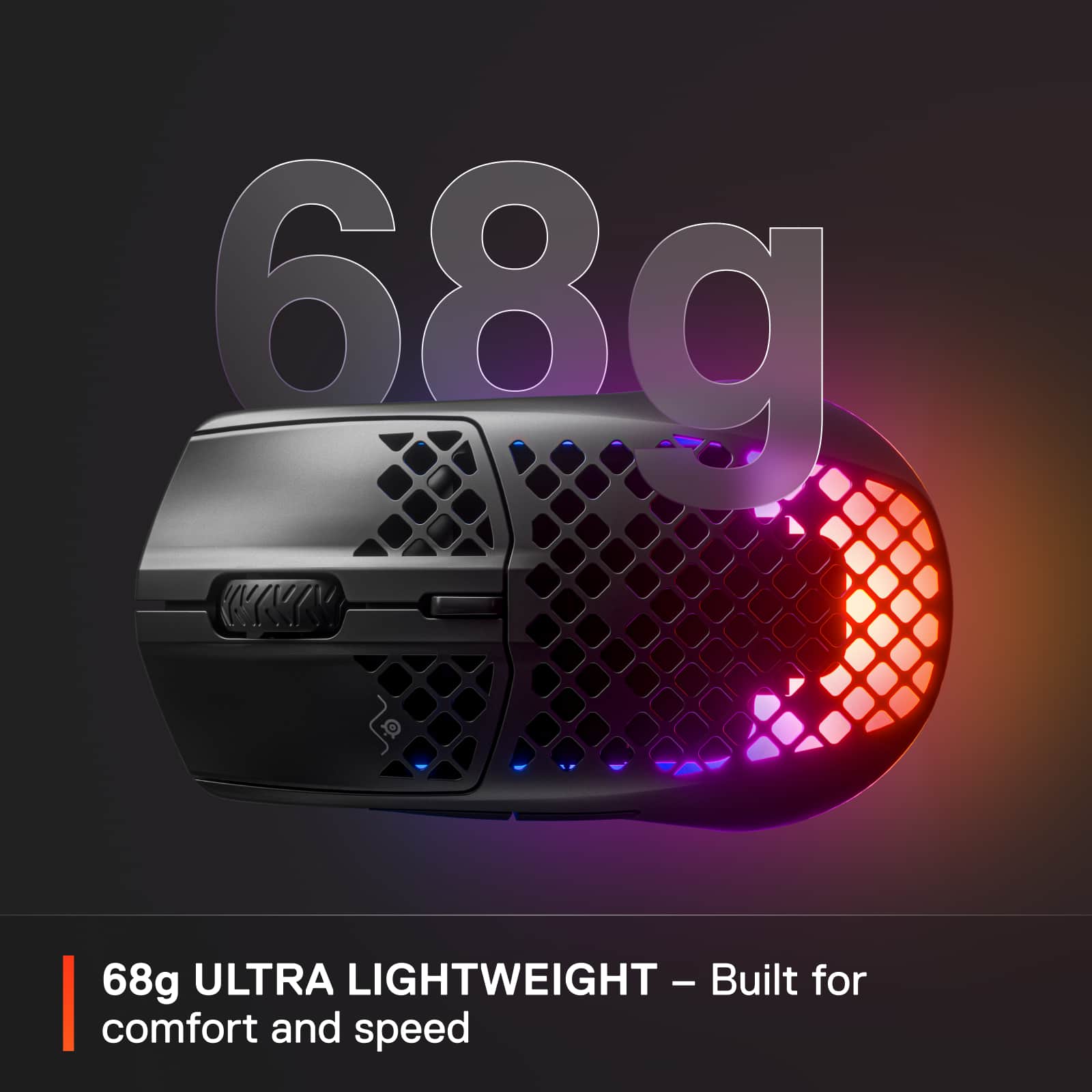 68g ULTRA LIGHTWEIGHT - Built for comfort and speed.