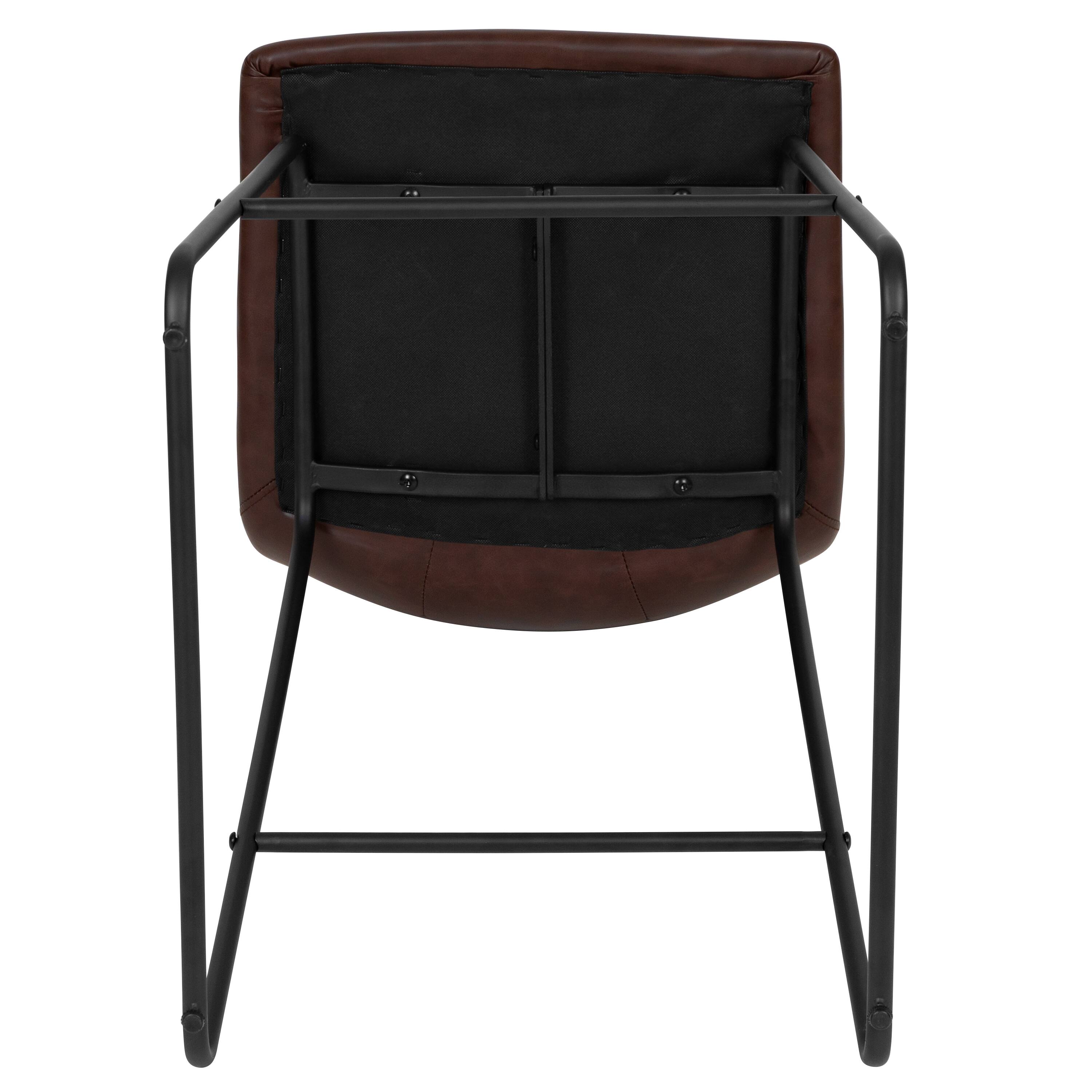 Alt View 10. Emma + Oliver - Set of 2 Kitchen Bar Height Stool - 30 Inch LeatherSoft Barstool - Dark Brown.