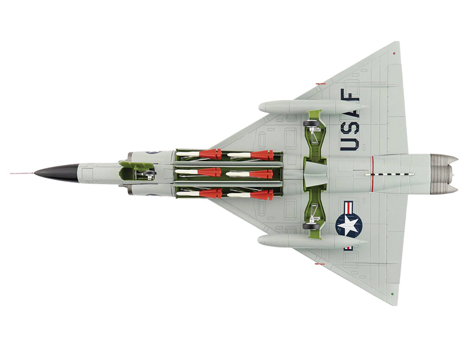Back. Hobby Master - Convair F-102A Delta Dagger "199th FIS Hawaii Air National Guard" USAF 1960s "Air Power Series" 1/72 - Grey.