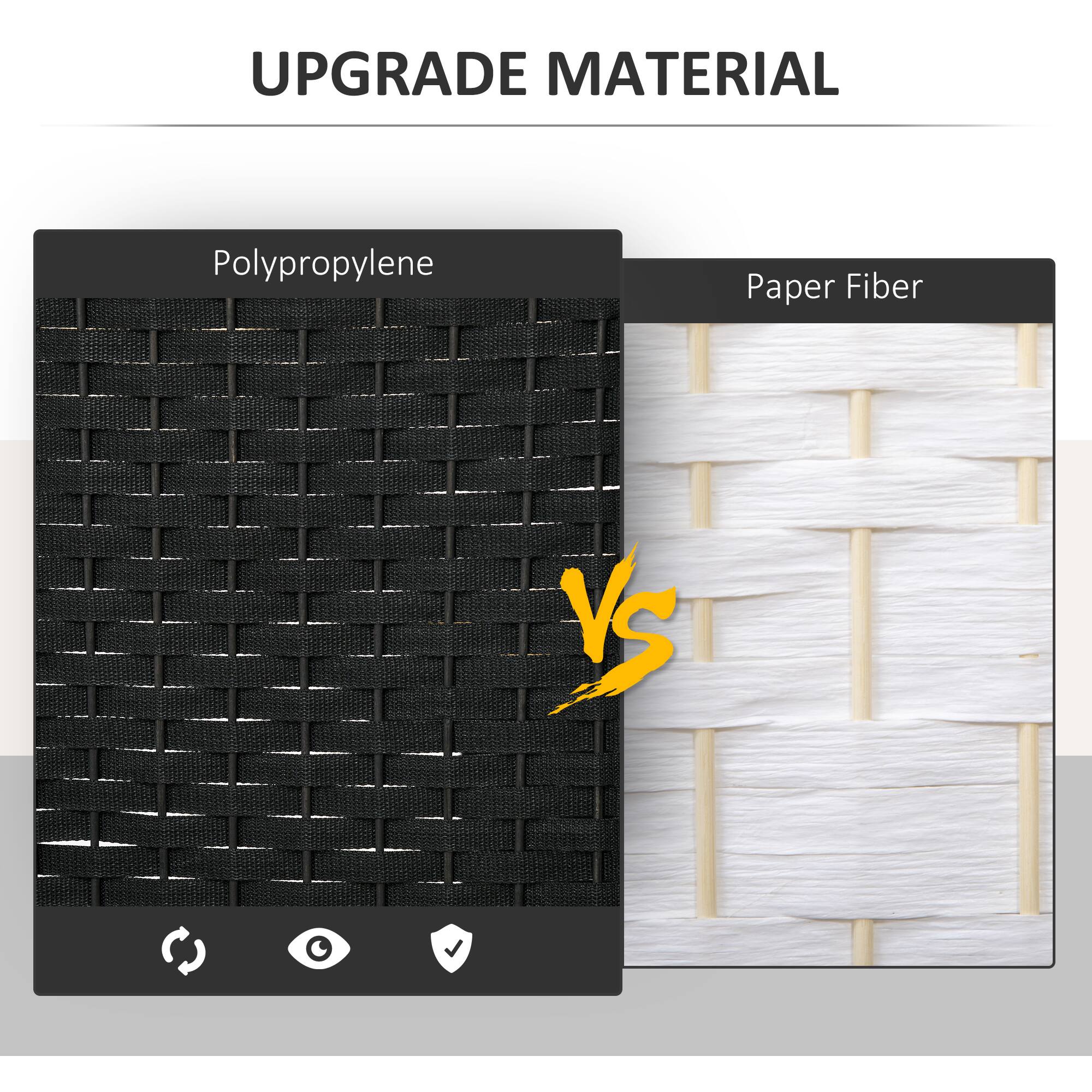 UPGRADE MATERIAL

Polypropylene

VS

Paper Fiber