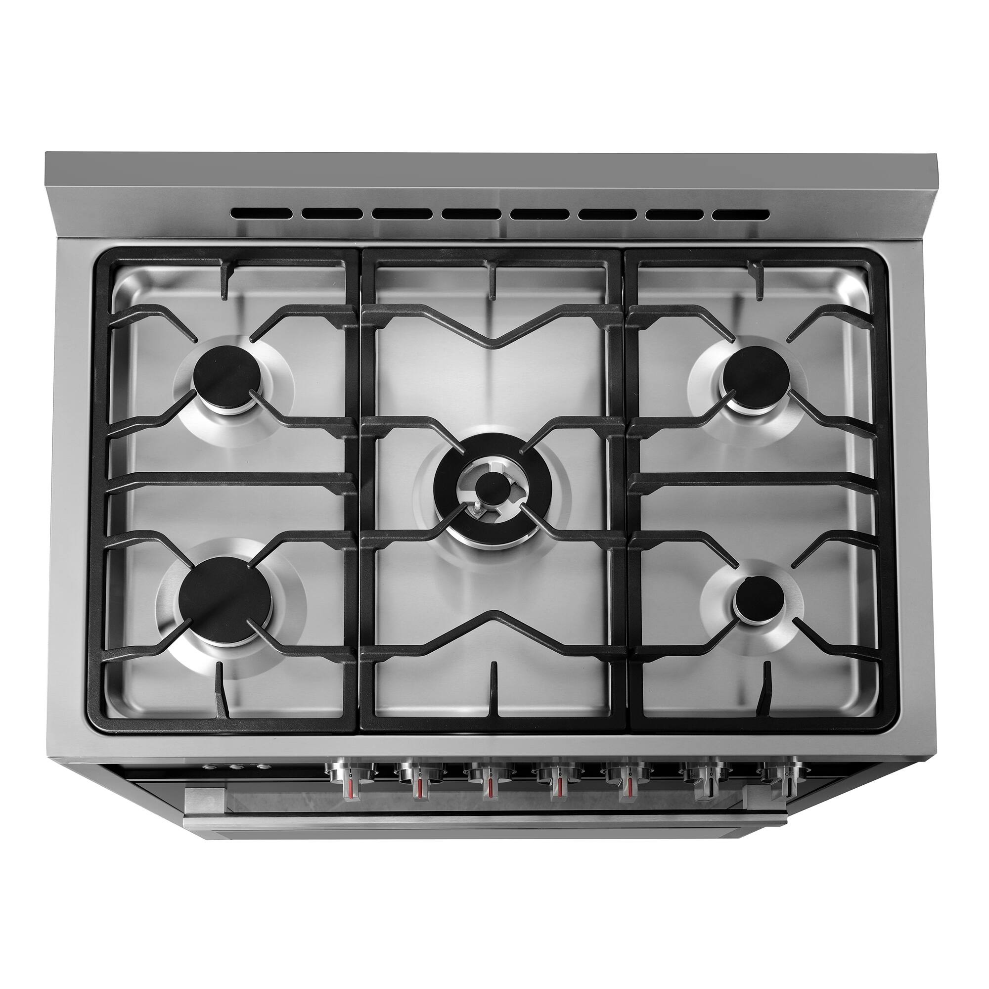Alt View 6. COSMO - COS-965AGC-BKS 36 in. Nebula Collection 3.8 cu. ft. Gas Range, 5 Burners, Rapid Convection Oven, Cast Iron Grates - Matte Black.
