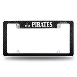 Rico Industries - East Carolina Pirates Chrome Metal License Plate Frame with Carbon Fiber Design - Multi