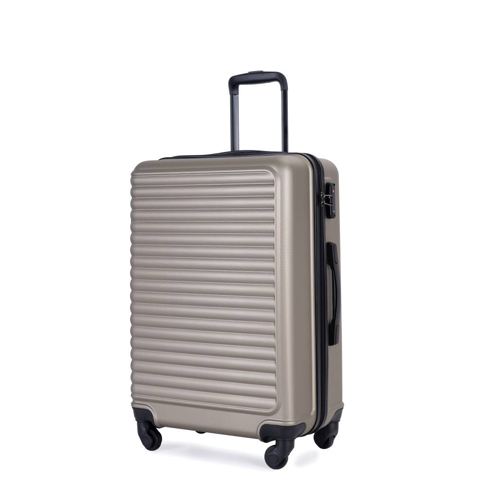 Back. Ropilly - Ropilly 3 Piece Luggage Set Hardshell Suitcase with Wheels Gold - Gold.