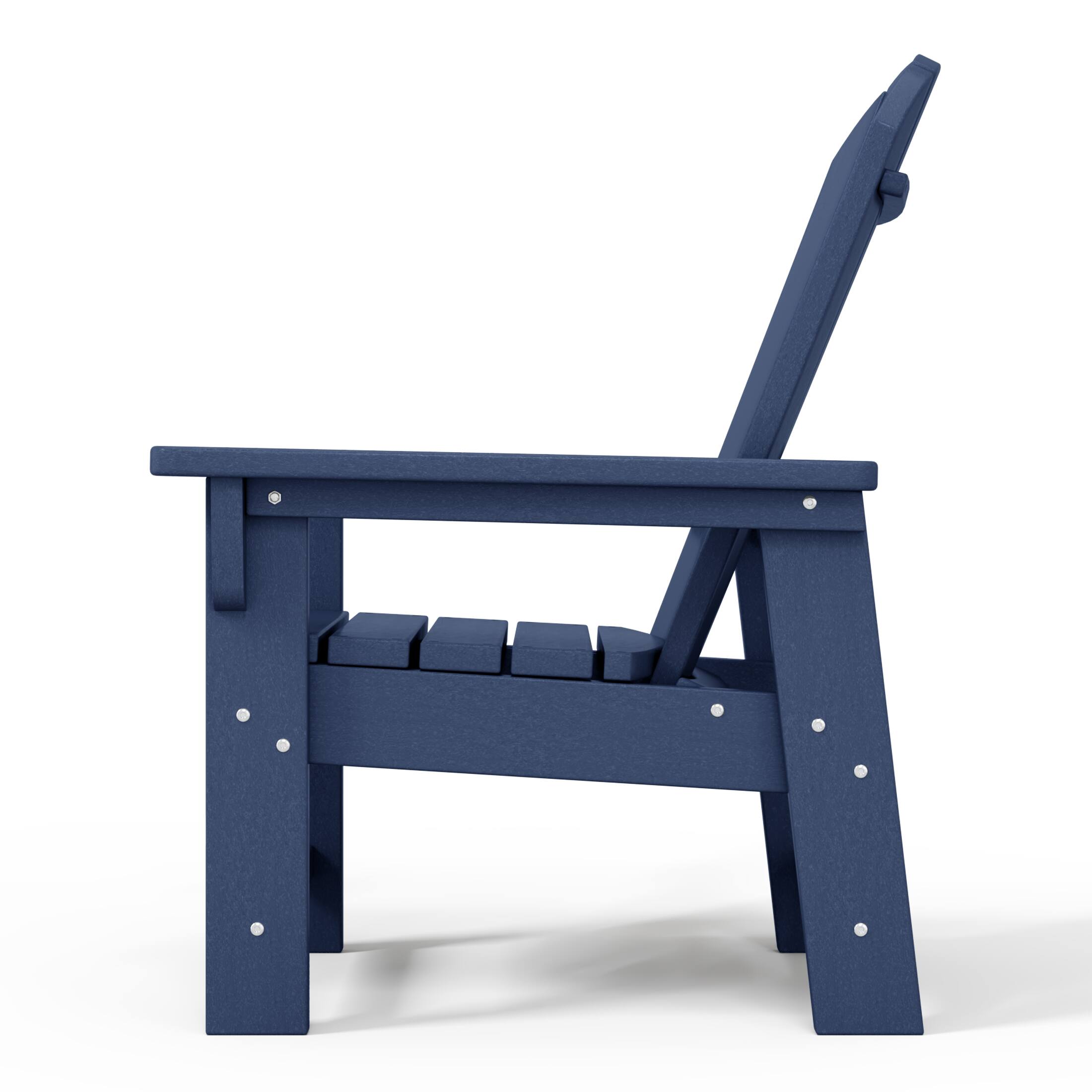 Alt View 3. WestinTrends - WestinTrends Malibu Kids Outdoor Adirondack Plastic Patio Chair (Set of 2) - Navy Blue.