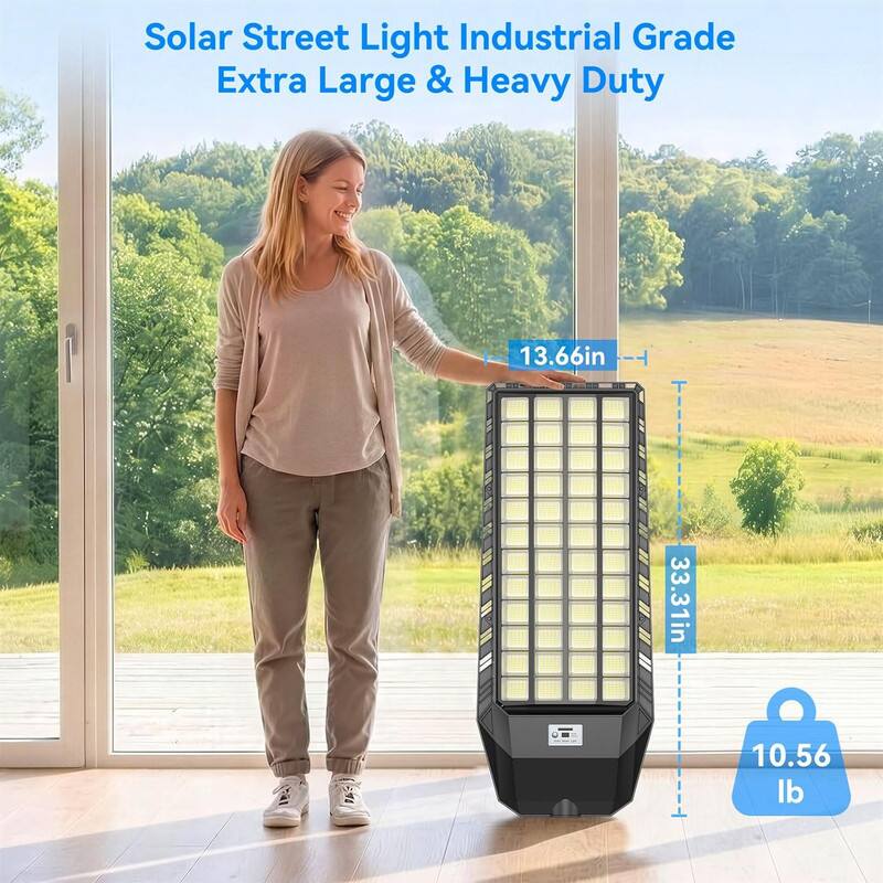 Solar Street Light Industrial Grade Extra Large & Heavy Duty  
13.66in x 33.31in x 10.56 lb