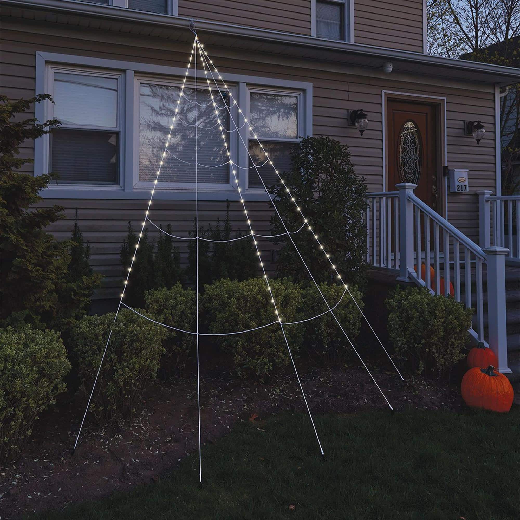 Funworld - Super 12 Foot Light Up 99 LED Yard Web Halloween Decor - Black