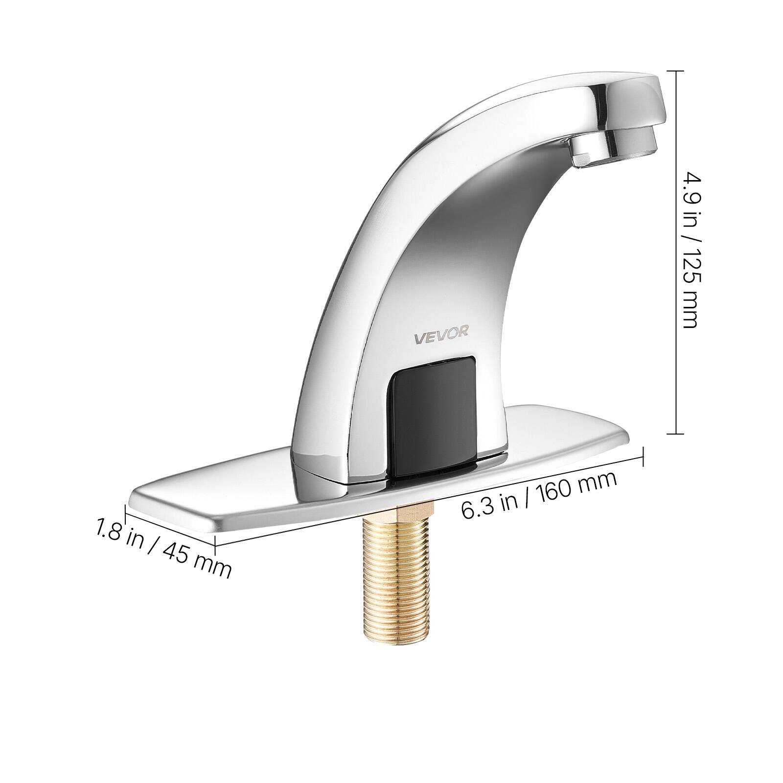 VEVOR  
4.9 in / 125 mm  
1.8 in / 45 mm  
6.3 in / 160 mm