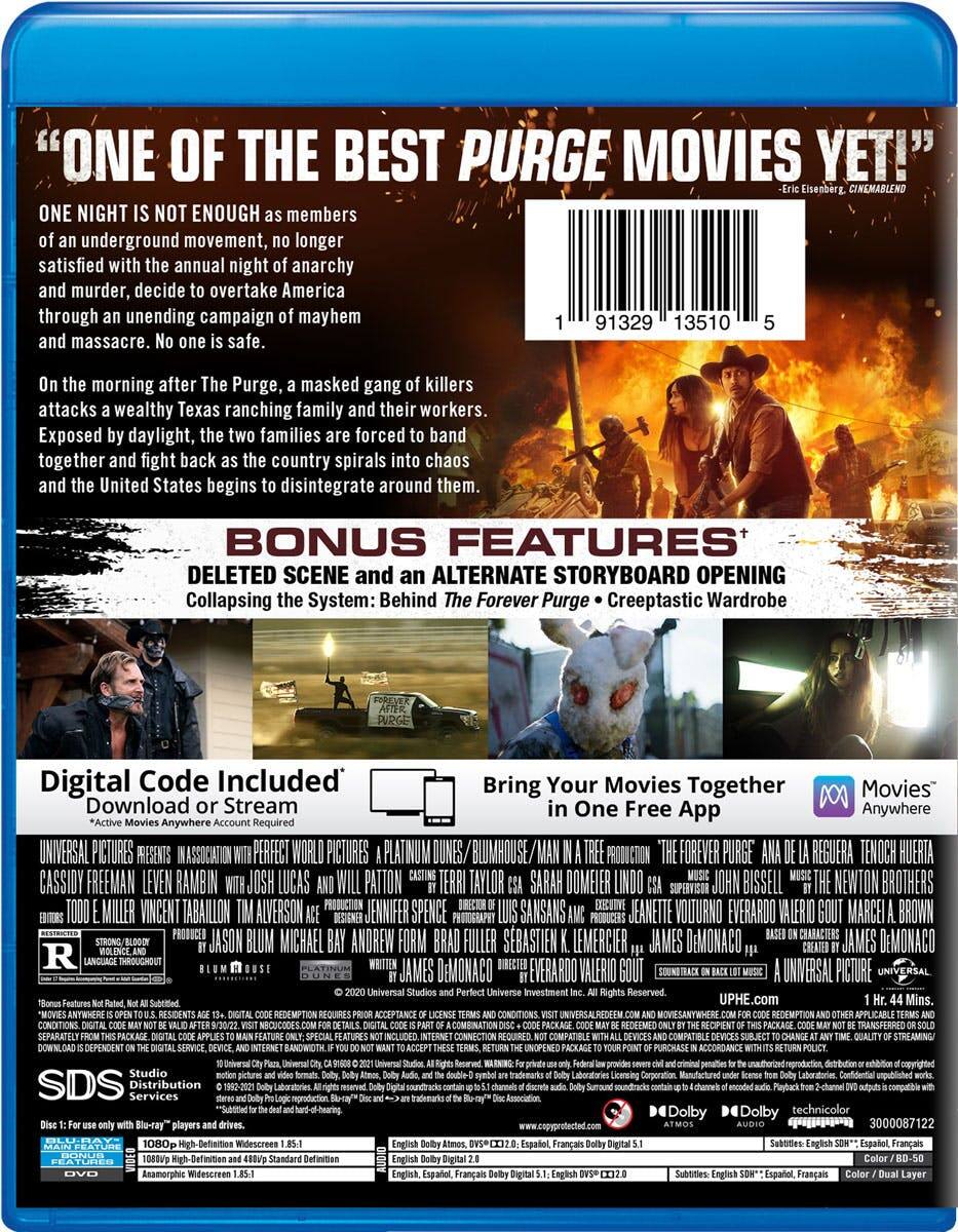 Back. The Forever Purge (with DVD) [Blu-ray].