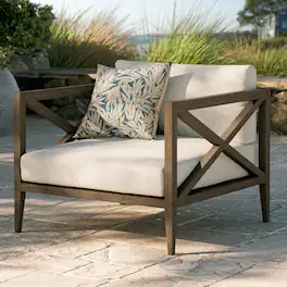 Northlake Outdoor Teak Armchair by Modway - Weathered Gray Pebble