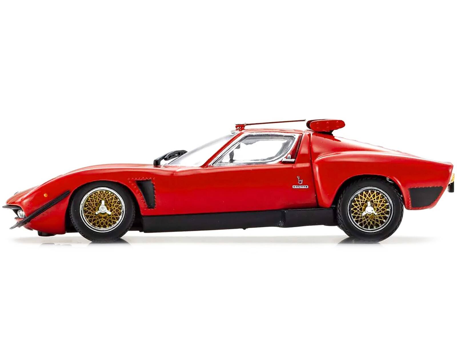 Back. Kyosho - Lamborghini Miura SVR Red with Black Accents and Gold Wheels 1/43 Diecast Model Car by Kyosho - Red.