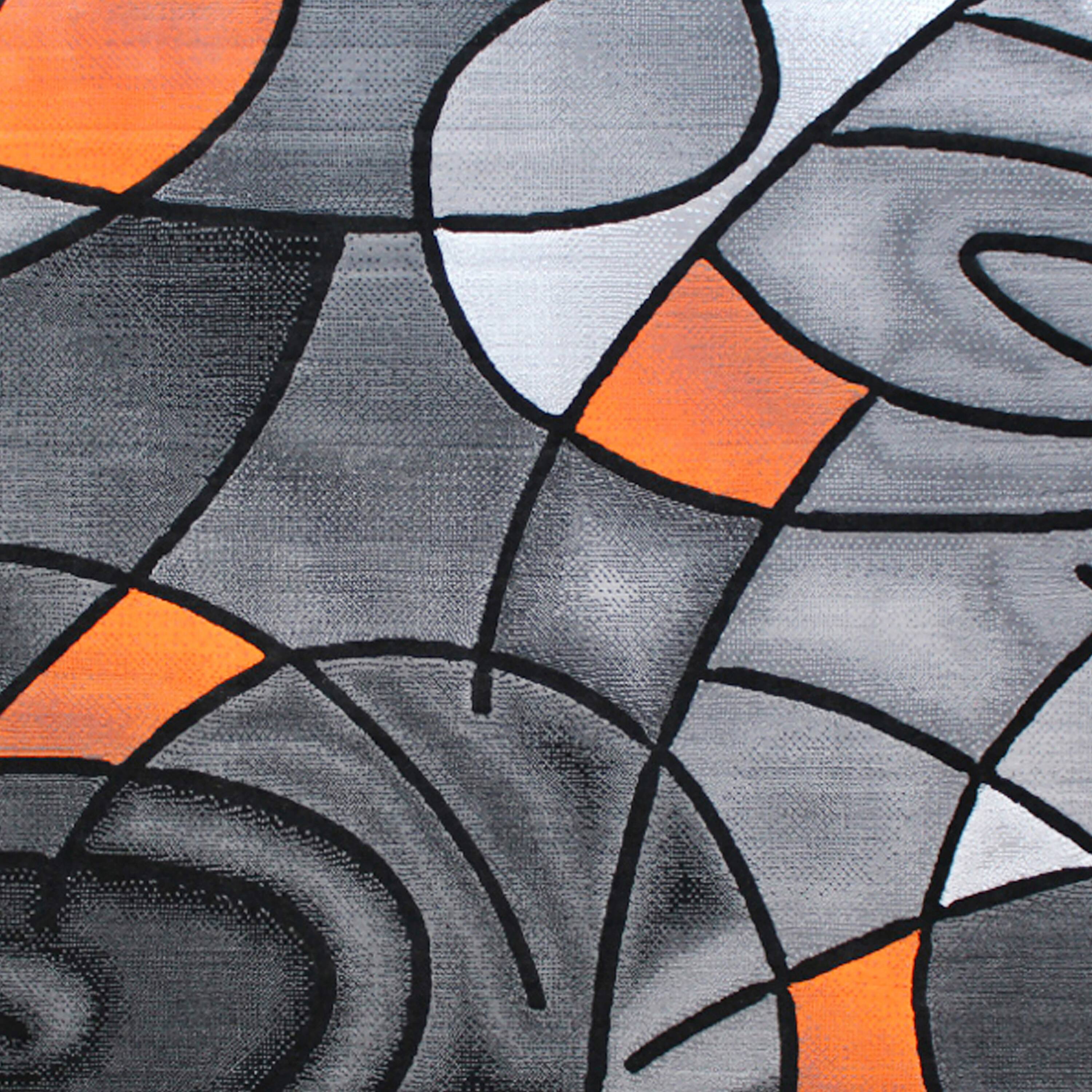 Alt View 6. Emma + Oliver - Urbane Contemporary Abstract Geometric Olefin Accent Rug in Gradient Shades with Natural Jute Backing - Orange.