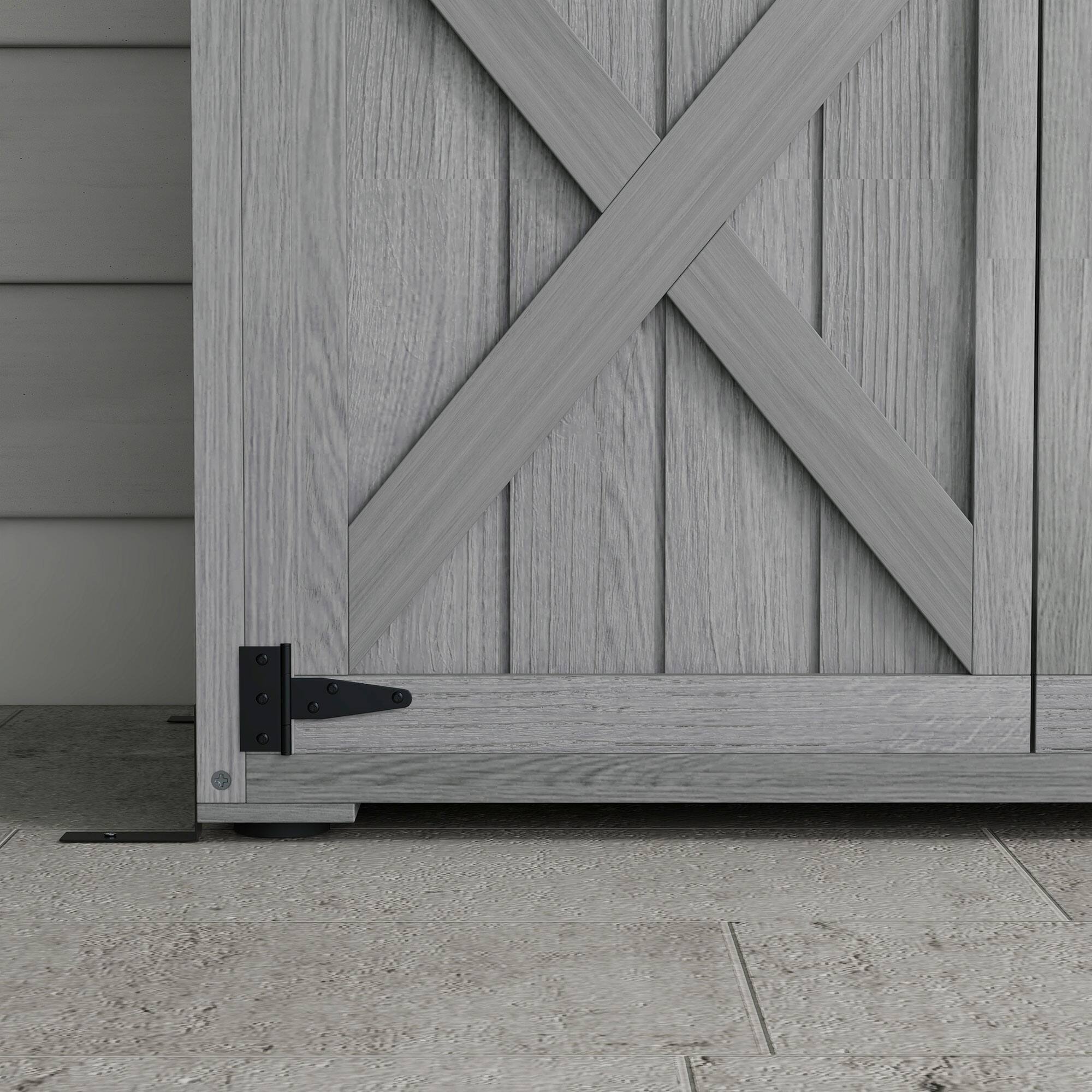 Alt View 5. Outsunny - Outsunny Wooden Garden Shed, Outdoor Storage Cabinet with Waterproof Asphalt Roof - Gray.