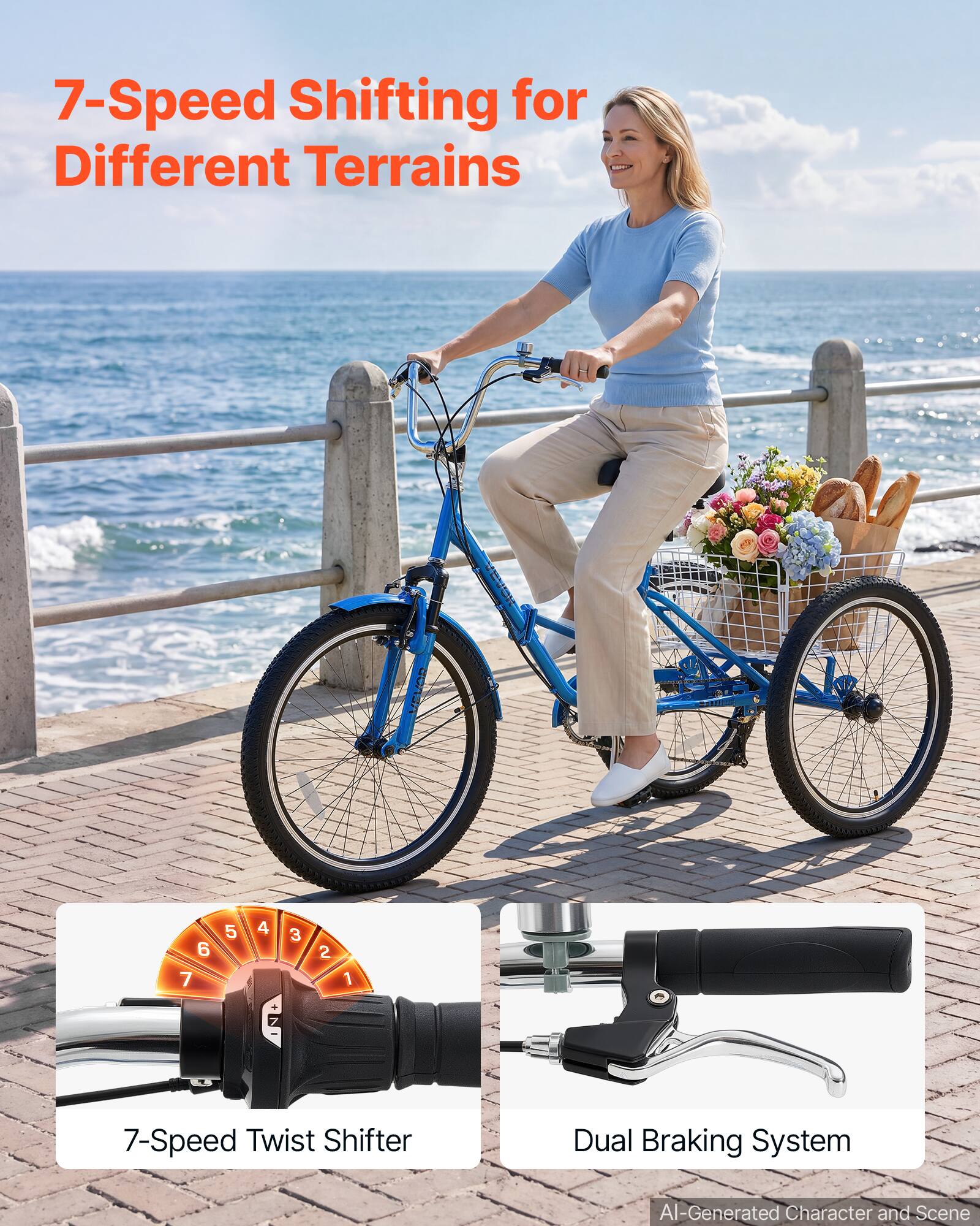 7-Speed Shifting for Different Terrains

VEVOR

7-Speed Twist Shifter

Dual Braking System

AI-Generated Character and Scene