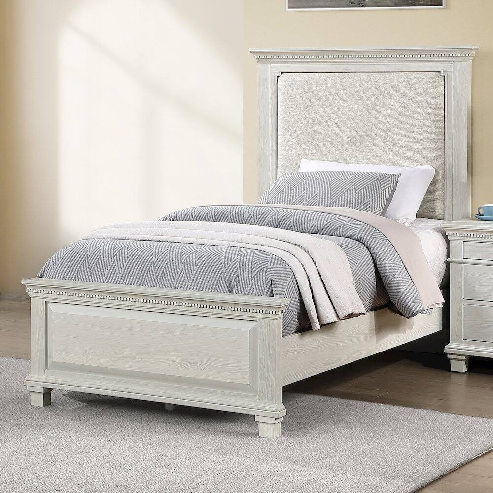 Alt View 3. New Classic Furniture - Silver Sands Wood Twin Size Panel Bed in Gray - Gray.