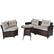 Angle. Costway - 4PCS Outdoor Patio Rattan Furniture Set Cushioned Sofa Table - dark brown&Grey.