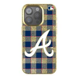 Keyscaper - MLB - Atlanta Braves Plaid Bling iPhone Case - 14 - Gold
