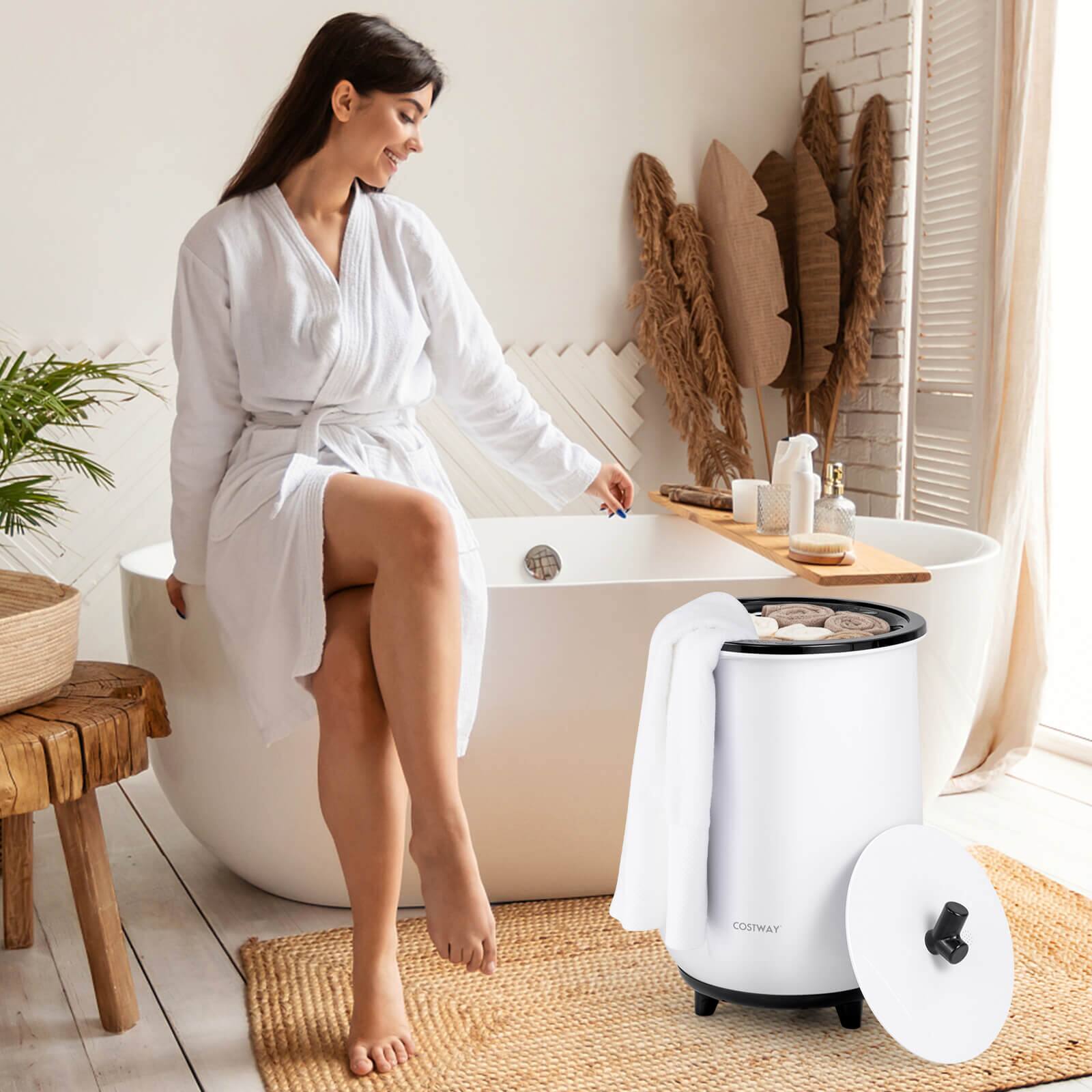 Alt View 3. Costway - Costway 23L Bathroom Towel Warmer Bucket 4 Timer with Fragrance Holder & 3-Level Heating - Black.