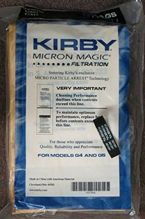 KIRBY
MICRON MAGIC FILTRATION
In S
featuring Kirby's exclusive MICRO PARTICLE ARREST Technology
VERY IMPORTANT
Cleaning Performance declines when contents exceed this line.
To maintain optimum performance, replace before contents exceed this line.
For those who appreciate Quality, Reliability and Performance
FOR MODELS G4 AND G5
Made in China with American Materials
Cleveland, Ohio 44103
www.kirby.com
197394