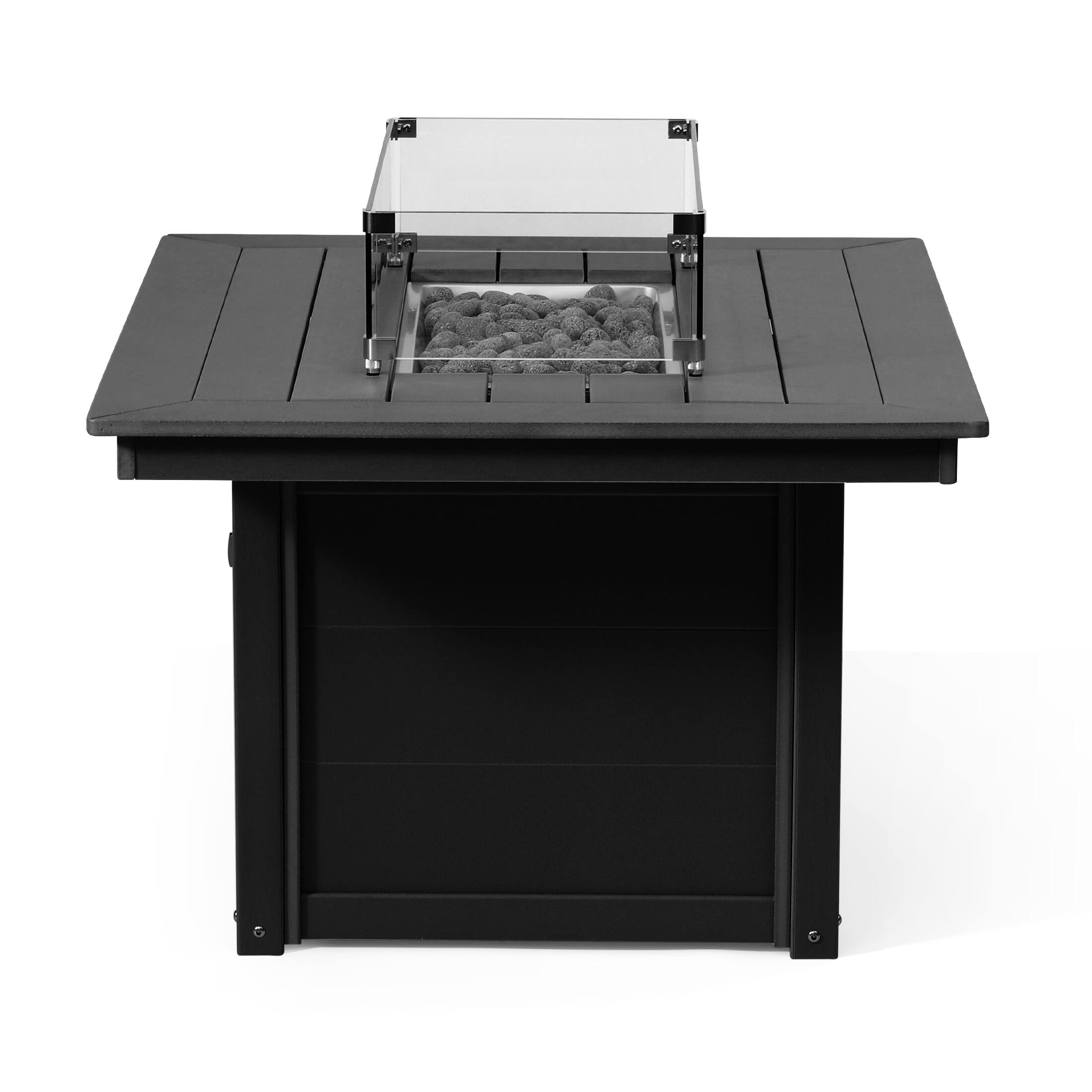 Alt View 1. WestinTrends - WestinTrends Helios 46" Modern Outdoor 55,000 BTU Patio Gas Propane Rectangle Deck Fire Pit Table - Black.