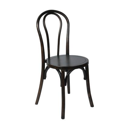 Front. Emma + Oliver - Swartz Solid Wood Thonet Style Stack Dining Chair - Early American Wood.