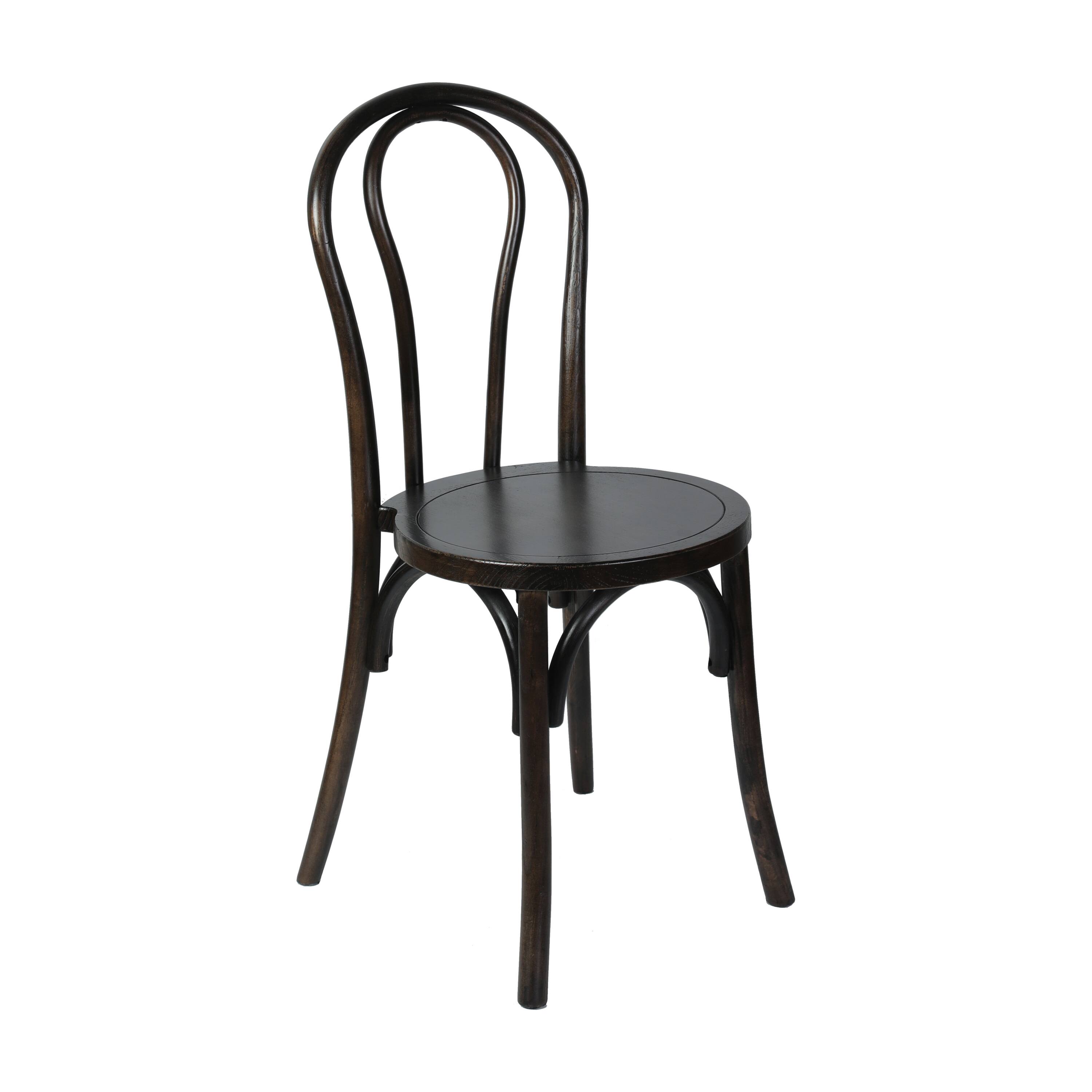 Front. Emma + Oliver - Swartz Solid Wood Thonet Style Stack Dining Chair - Early American Wood.