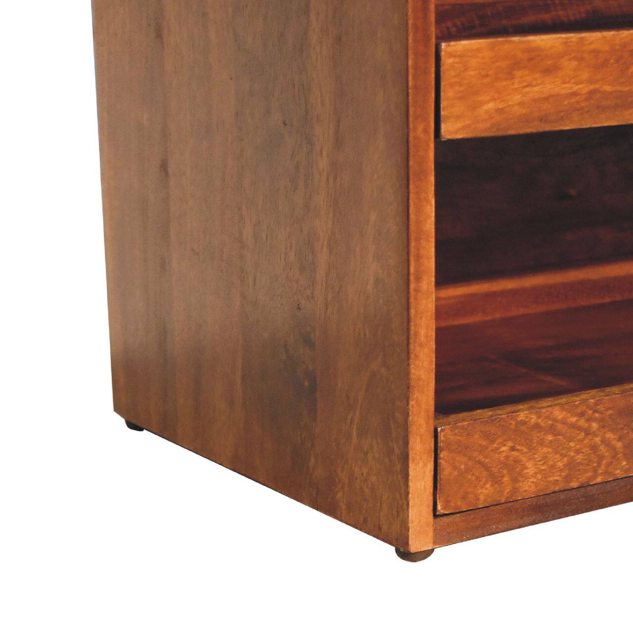 Alt View 4. Artisan Furniture - Artisan Furniture Solid Wood Buffalo Hide Pull out Chestnut Shoe Storage Bench, Upholstered, Dark Brown - Dark Brown.