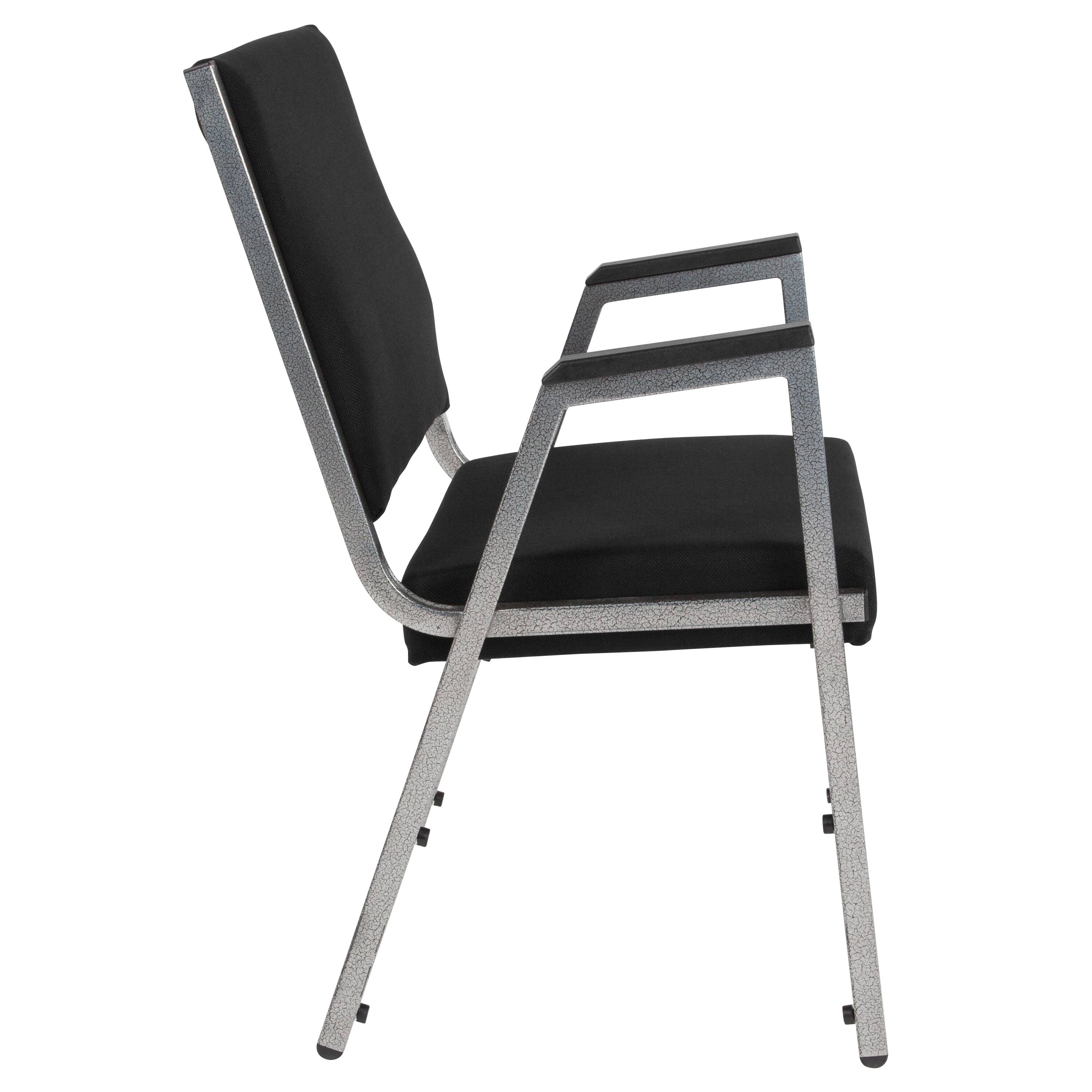 Alt View 5. Emma + Oliver - 4 Pack 1000 lb. Rated Antimicrobial Bariatric medical Reception Arm Chair - Black Fabric.