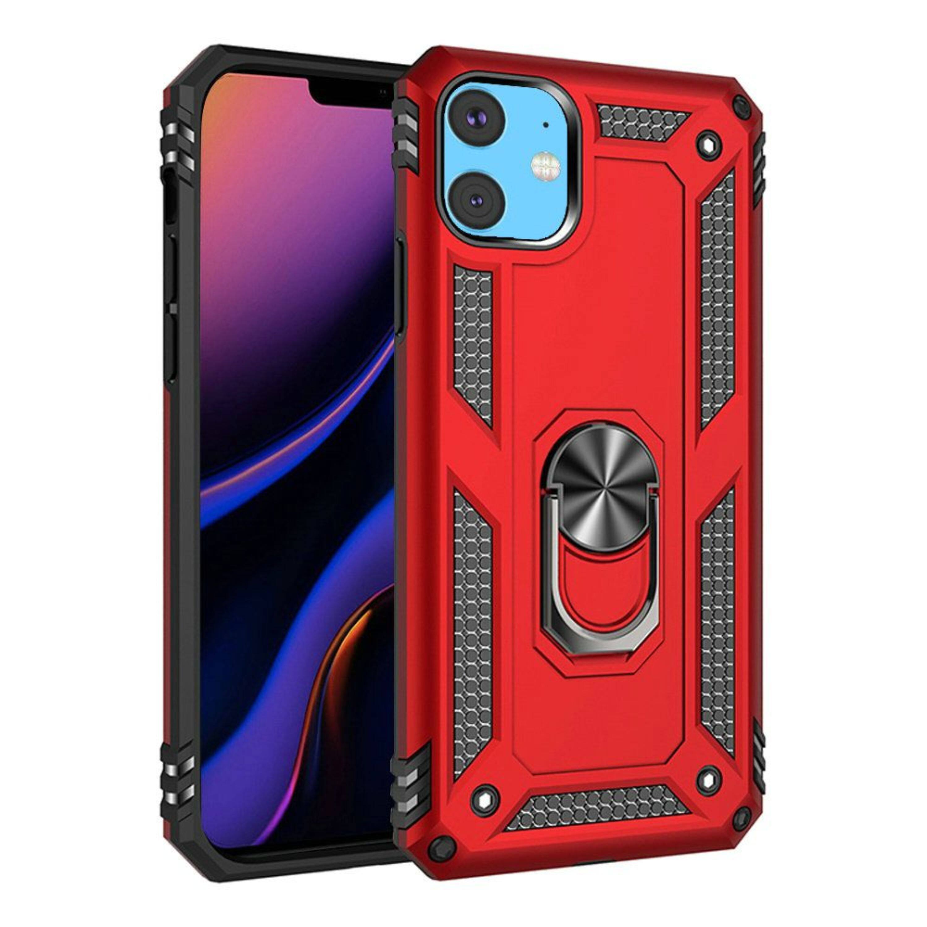 Kitcheniva - Protective Phone Case With Magnetic Kickstand 2 Pcs Tempered Glass For iPhone 15 - Red price history on PriceWatchPro
