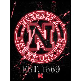 Fan Creations - Nebraska Huskers 12'' x 16'' Framed Circle Logo Print - Black