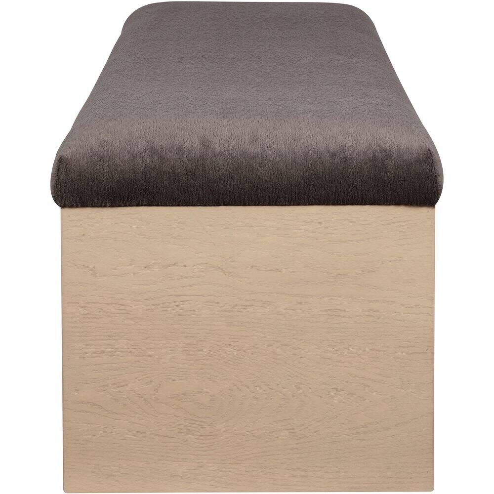 Alt View 3. Meridian Furniture - Lawson Brown Velour Fur Fabric Bench - Brown.