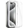 Angle. SaharaCase - ZeroDamage Ultra Strong+ Tempered Glass Screen Protector for Apple iPhone 15 Pro Max (2-Pack) - Clear.