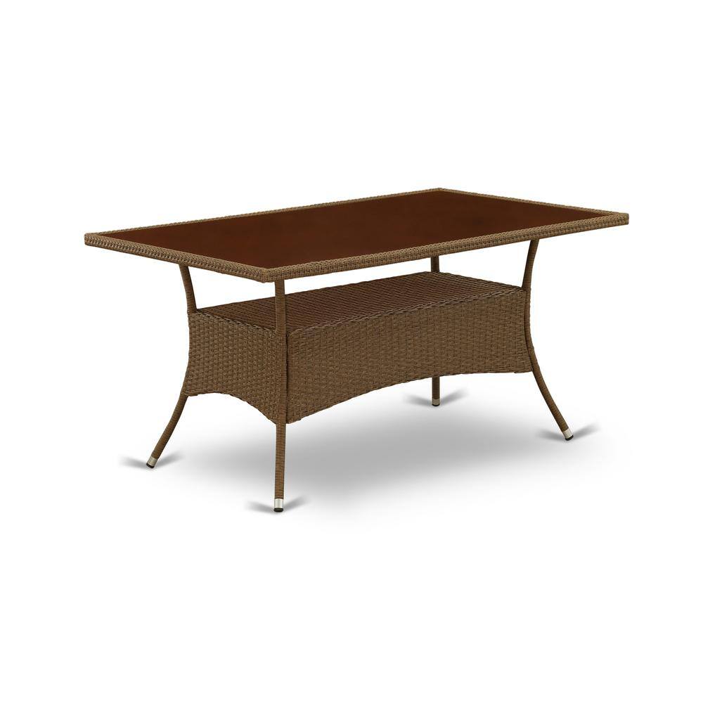 Left. East West Furniture - Wicker Patio Set Brown - Brown.
