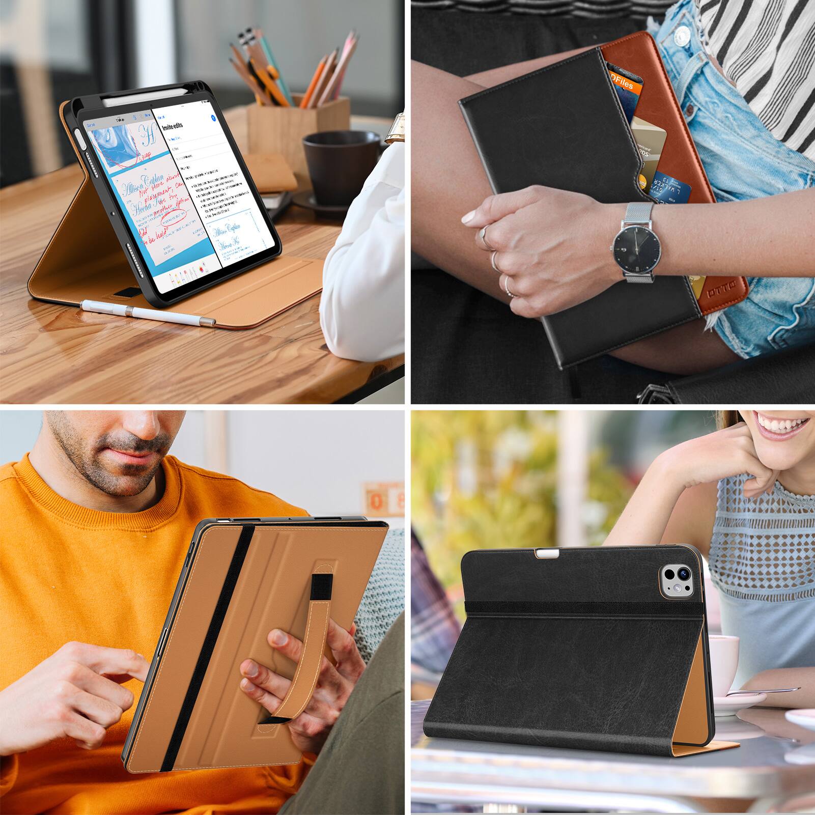 The text in the image is not clearly visible or legible. However, based on the context and typical use of tablets, here is a plausible grouping and correction:

1. **Top Left:**
   - "OFiles 2 - ieato 3H - COLN 0 A pes A Ne niaimant be F 7 - Hl te W ' i - - K 2 PTe 0 8"
   - This appears to be a mix of random characters and numbers. It might be a placeholder or a corrupted text. Without clear context, it's hard to correct.

2. **Top Right:**
   - No visible text.

3. **Bottom Left:**
   - No visible text.

4. **Bottom Right:**
   - No visible text.

Given the context of the images, it's likely that the text is related to a digital document or form being viewed on the tablet. If you have more context or a clearer image, I might be able to help further.