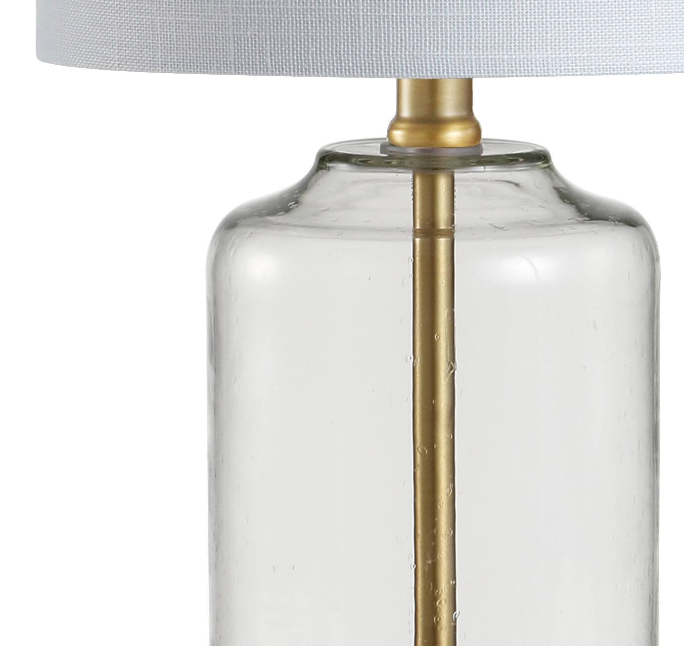 Alt View 4. Jonathan Y - Duncan 19.5" Glass/Metal LED Table Lamp, Brass/Clear - Clear/Brass Gold.