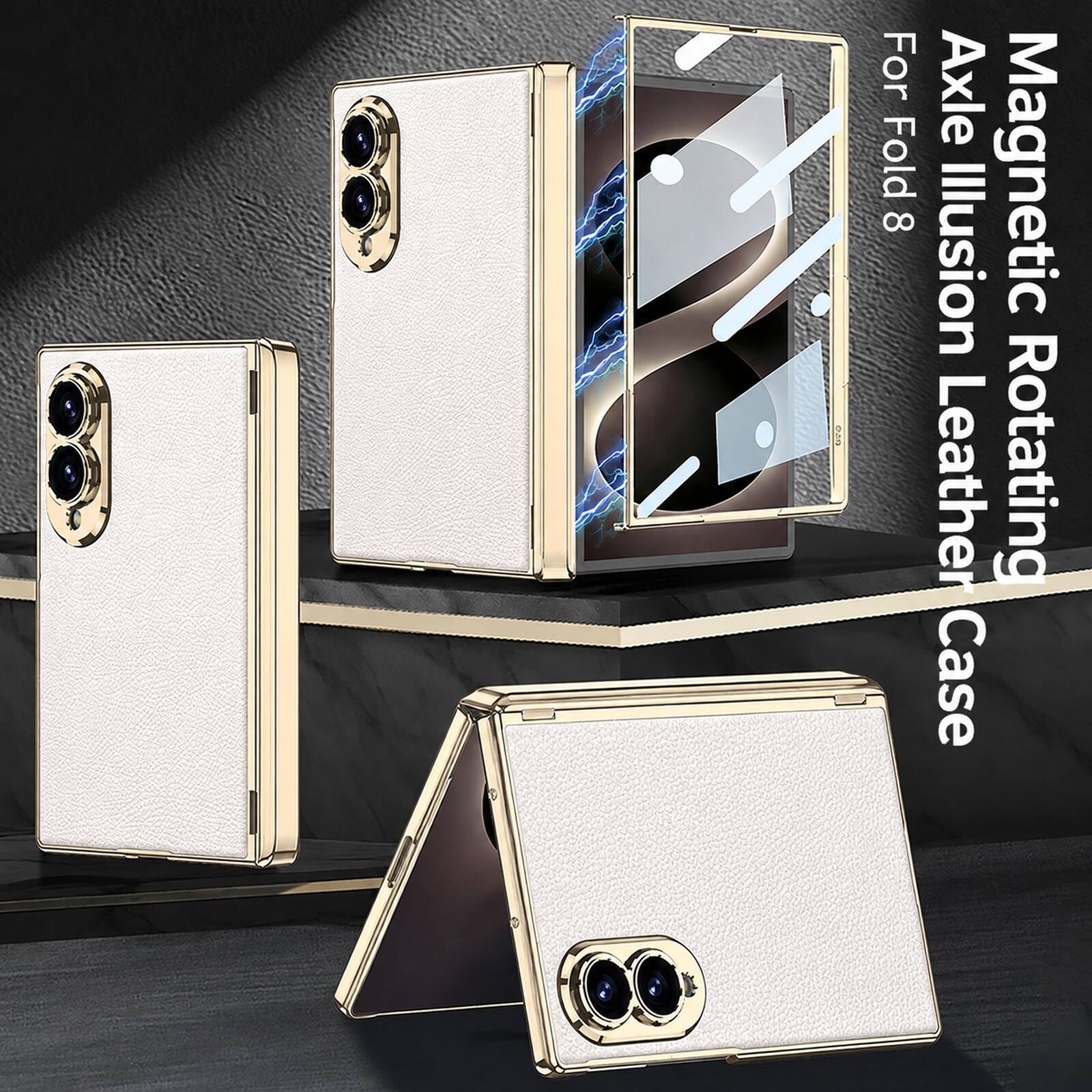 For Axle Fold Magnetic 8 Illusion Leather Rotating Case