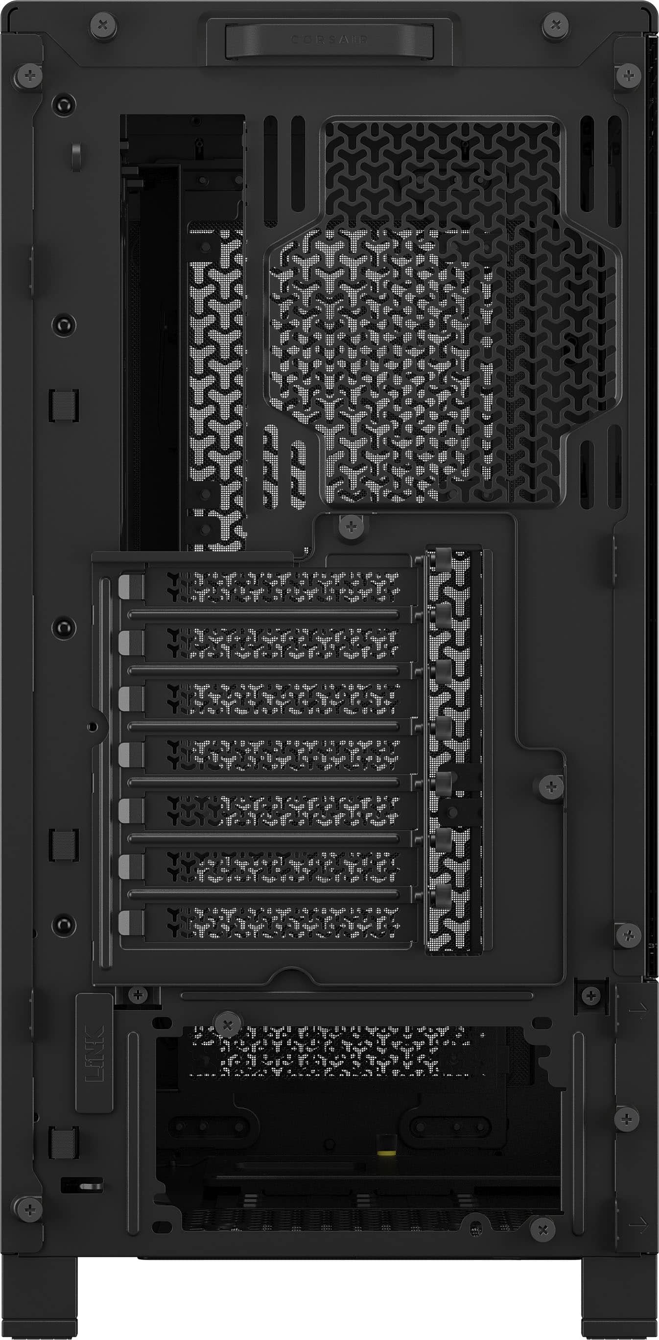 The text on the image reads "Corsair Link" which is a software utility that allows users to monitor and adjust various settings of Corsair devices, such as fans and lighting.