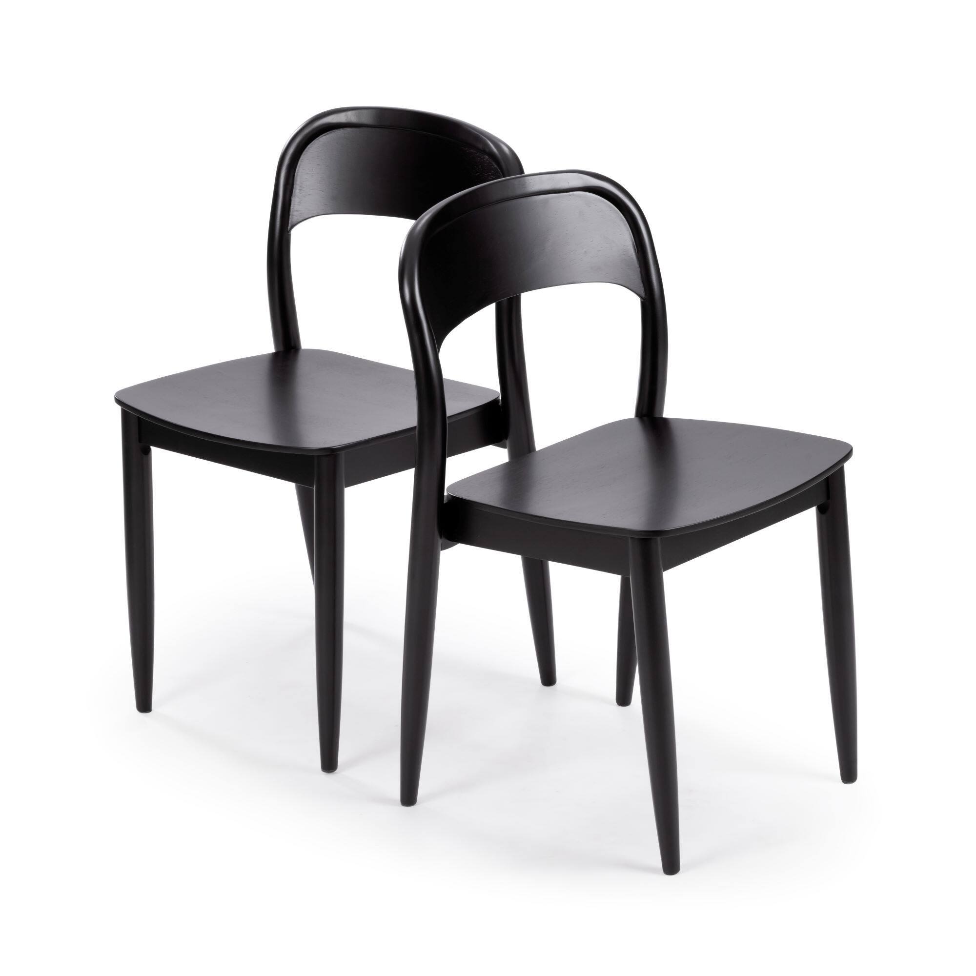 Alt View 7. Plank+Beam - Loar Dining Chair (2 pack), Black - Black.