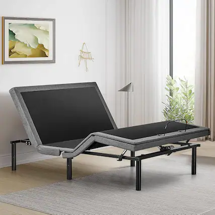 Front. AOITUN - Queen Adjustable Electric Bed Frame: Wireless Remote, 2 USB, Zero Gravity - black.