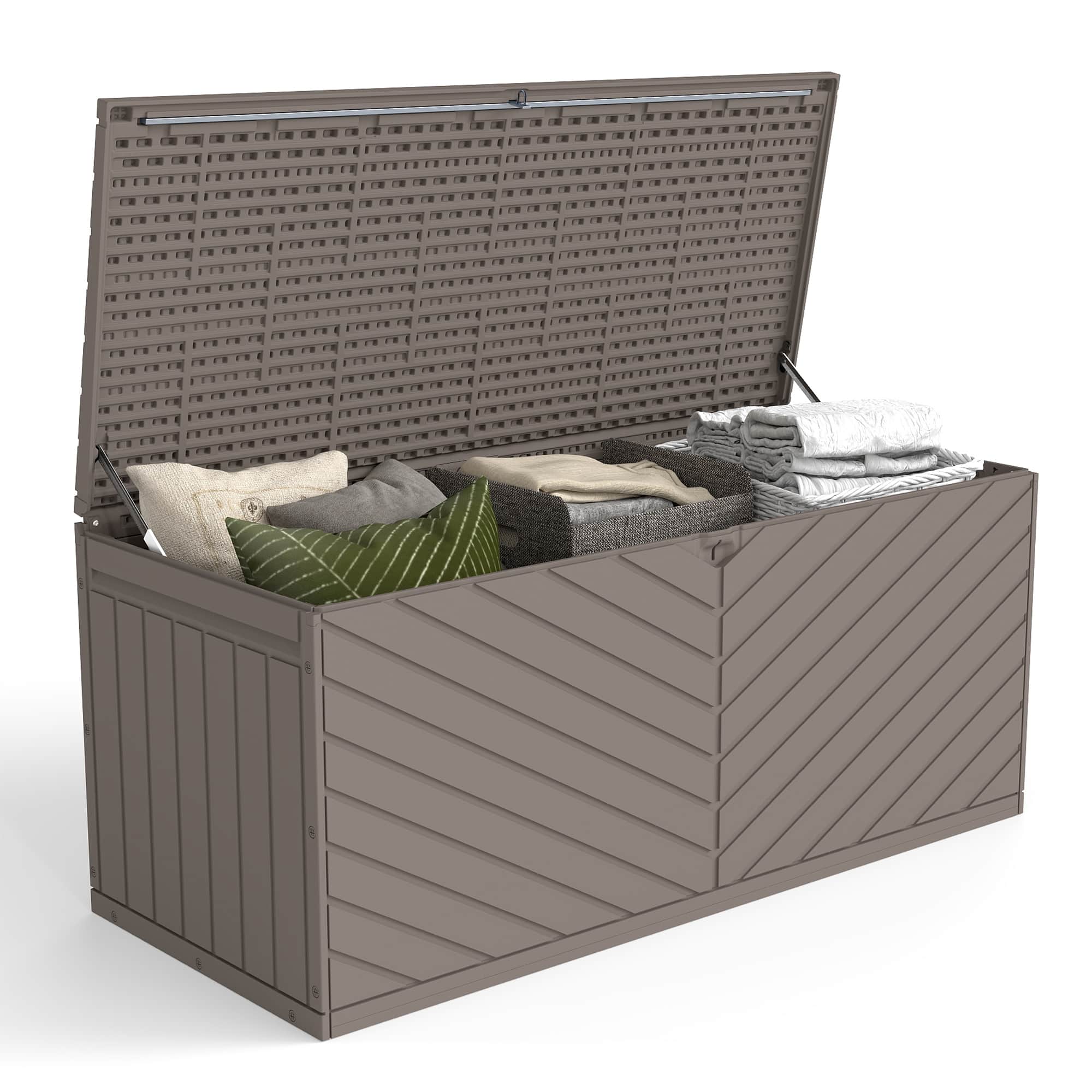 Yardgrace - 235 Gallon Heavy-Duty Large Resin Deck Box for Outdoor PatioFurniture, Pool, Garden - Brown price history on PriceWatchPro