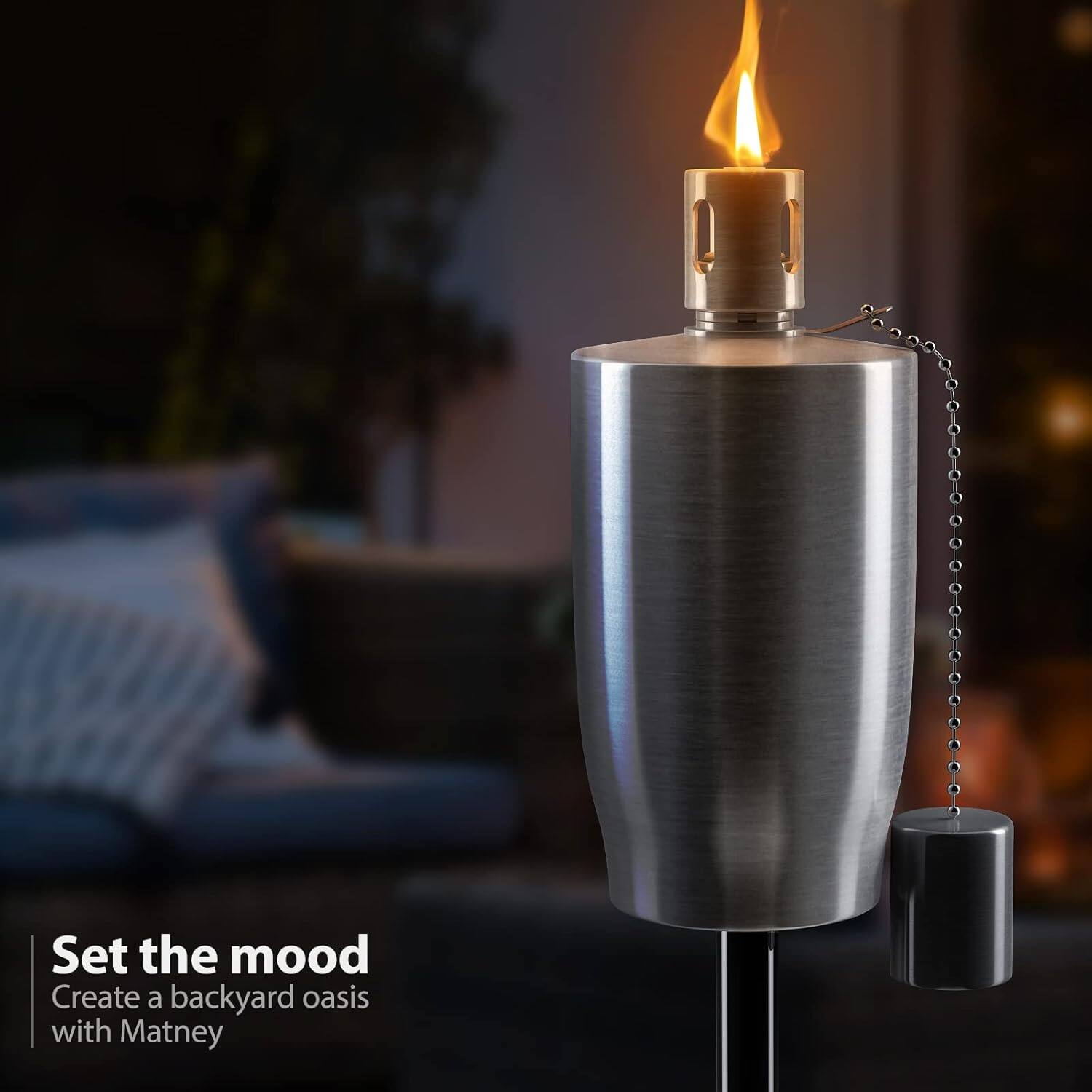 Set the mood  
Create a backyard oasis with Matney