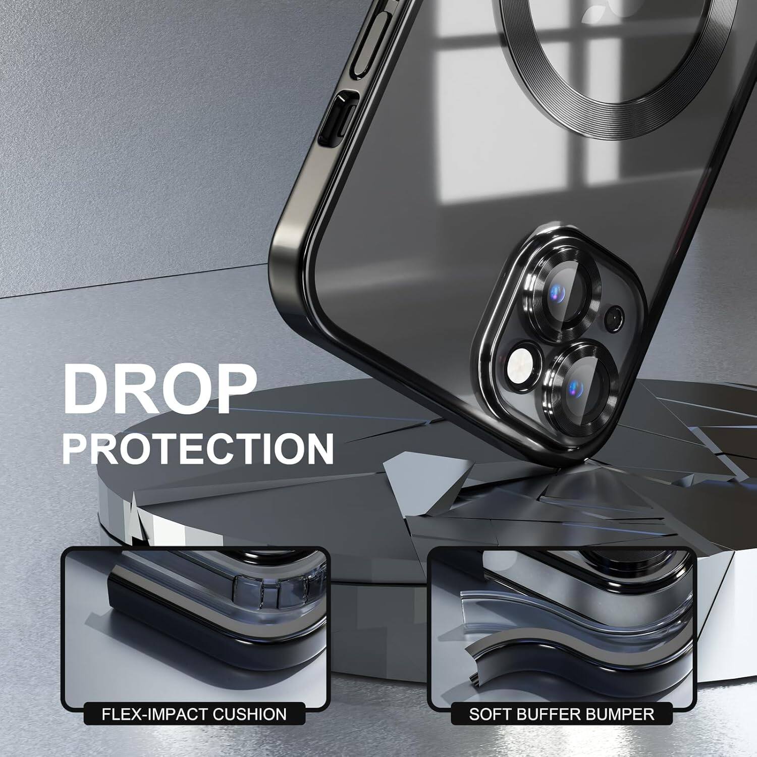 DROP PROTECTION
FLEX-IMPACT CUSHION
SOFT BUFFER BUMPER