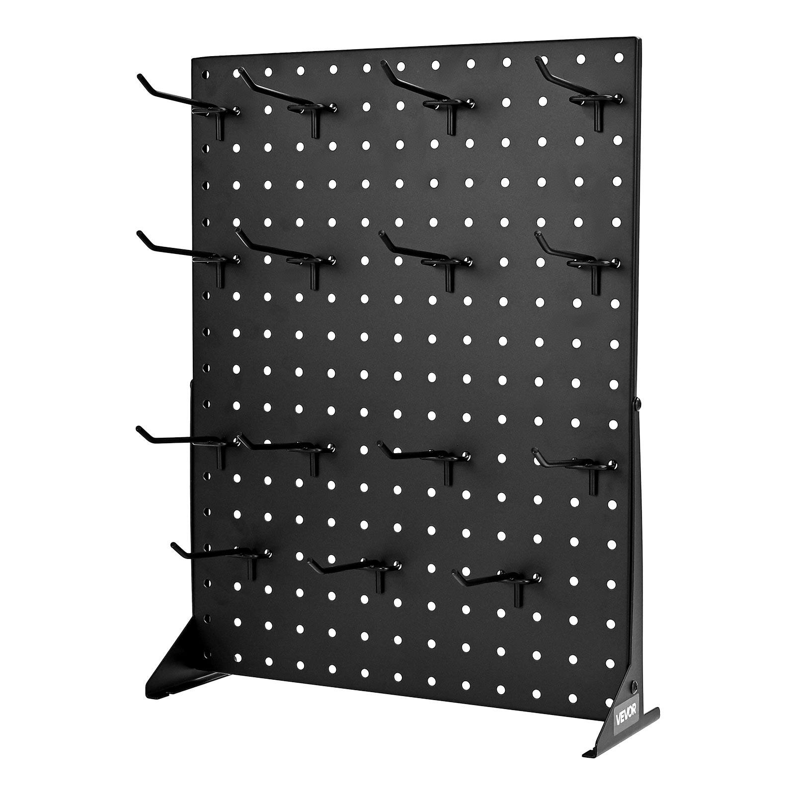 Alt View 5. VEVOR - Pegboard Display Stand, 17 x 13 Inch Tabletop Pegboard Display Stand with 15 Hooks,Thickened Cold-Rolled Steel Peg Board - Black.