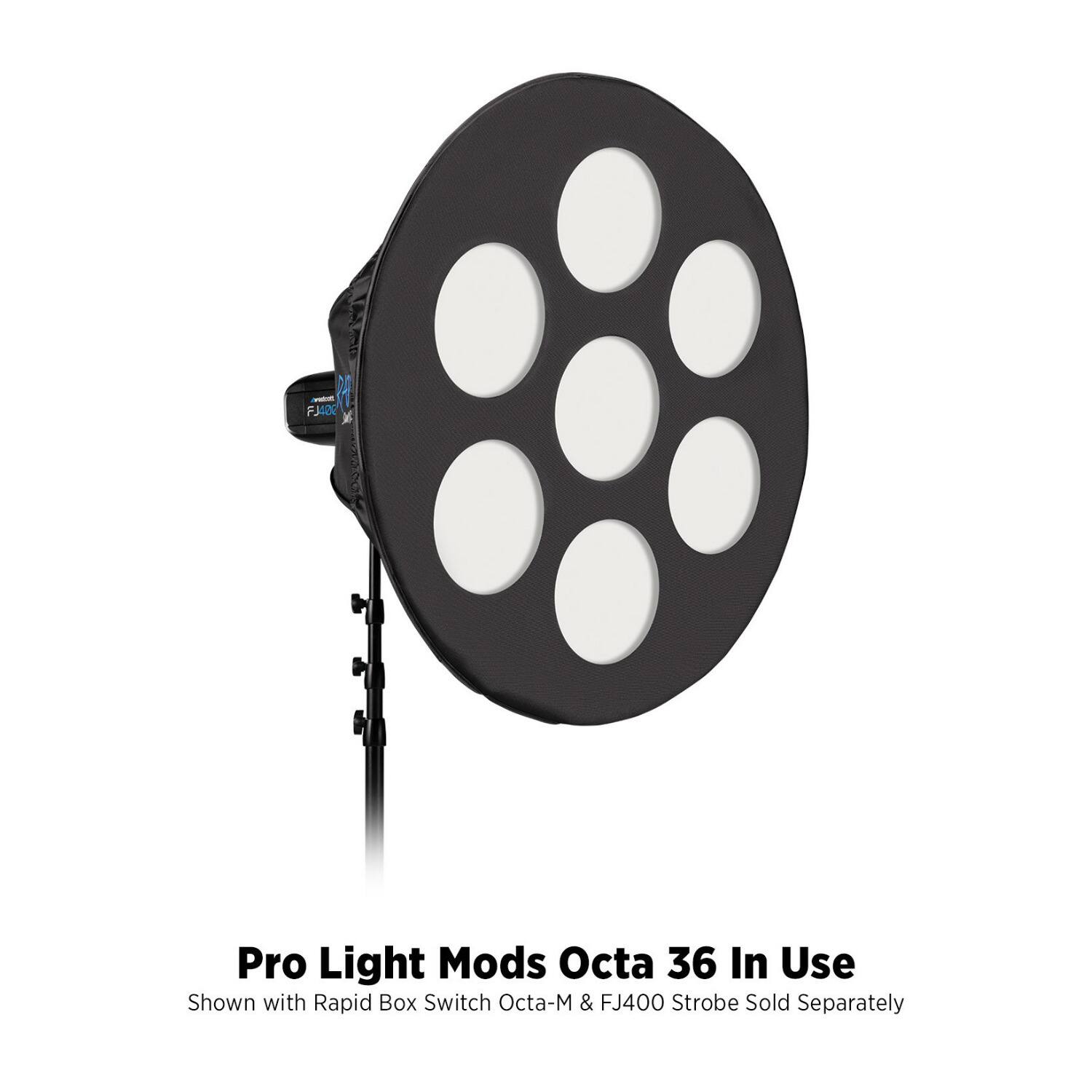 Pro Light Mods Octa 36 In Use  
Shown with Rapid Box Switch Octa-M & FJ400 Strobe Sold Separately