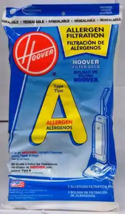 PACKAGE PAQUETE 4010100A
RESEALABLE RESEALABLE RESEALABLE RESEALABLE RESEALABLE
ALLERGEN FILTRATION FILTRACIÓN DE ALÉGENOS
HOVER FILTER BAGS BOLSAS DE FILTRO HOVER
Type Tipo A
ALLERGEN ALÉGENOS
Fits all HOVER Upright Cleaners using Type A bags!
Se ajusta a todas las limpiadoras verticales de HOVER.com bolsas Tipo A
3 ALLERGEN FILTRATION BAGS
3 BOLSAS DE FILTRACIÓN DE ALÉGENOS