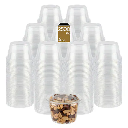 Front. Eco Harmony Products - Portion Cup (PP), 4oz, 2500-Pack - Clear.