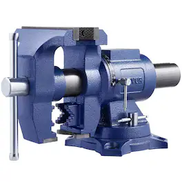 VEVOR - Heavy Duty Bench Vise, 6-1/2" Jaw Width, 5" Max Jaw Opening Multi-Purpose Ductile Iron Bench Vise with Anvil - Blue